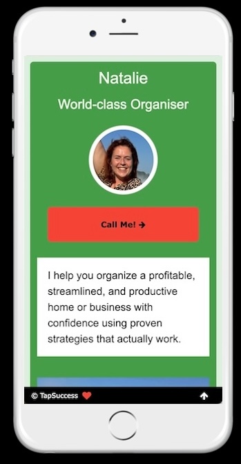 Captura de tela real da página de destino da bio publicada. Publicada em segundos!